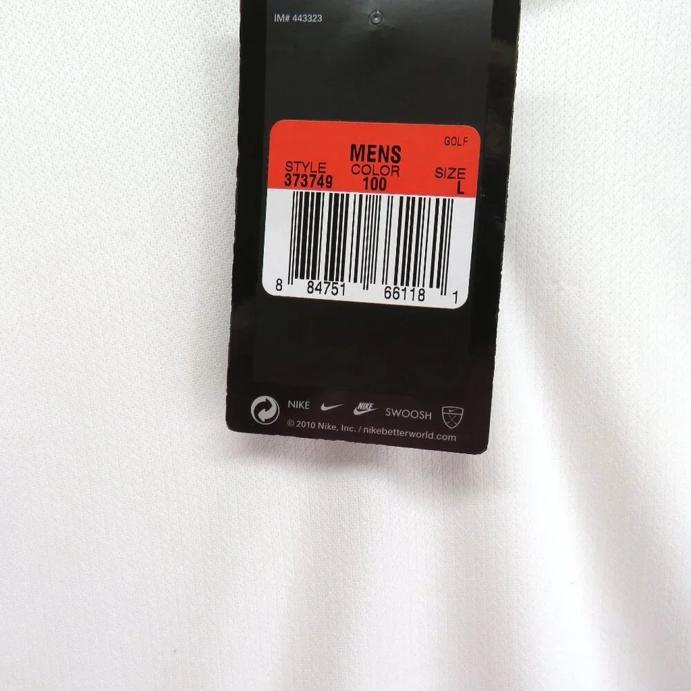 New Nike Golf Polo Shirt Mens Size Large Mavericks White Black Burgundy Red Logo